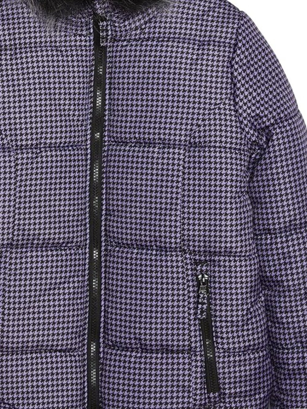 London Fog Girls Purple Black Puffer Jacket  Hooded Winter Coat 4T NWT - Picture 4 of 11